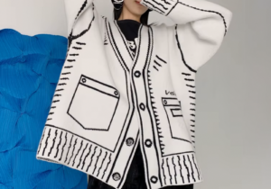 Cardigan INTARSIA 2D drawing print